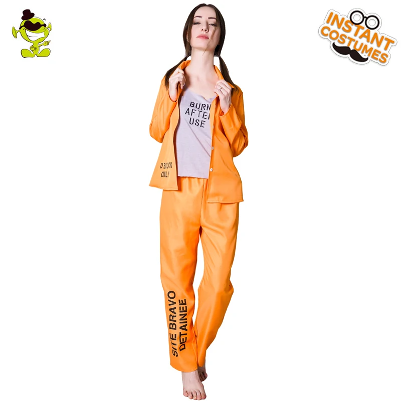 Adulto Naranja Prisionero en general Fancy Dress Costume Stag Noche Fiesta Halloween UK 