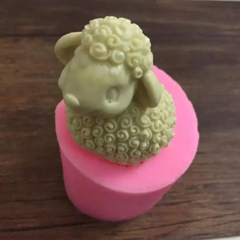3D свечка в виде овечки силиконовые формы мыло глина соль резьба инструменты для