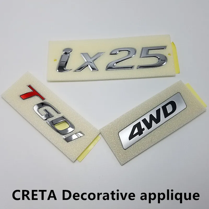 

For CRETA decorative Decal ix25 logo 4WD four-wheel drive logo TGDI badge Applique