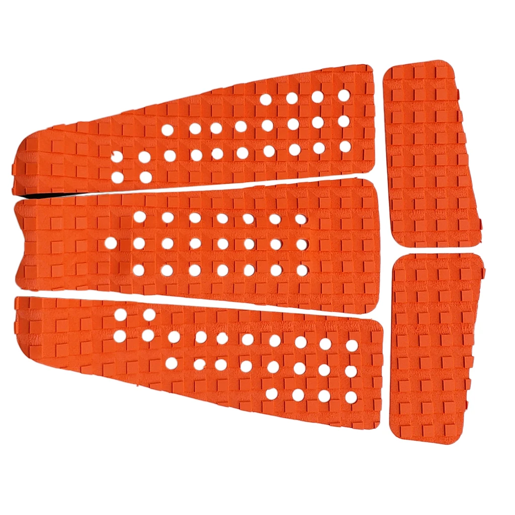 5 Pieces Square Grooved EVA Surfboard Skimboard Longboard SUP Traction Deck Grip Tail Pad Trimmable Sheet Accessories
