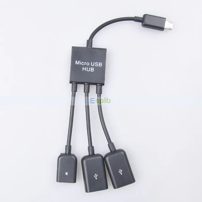 Micro USB OTG Hub 3 Port to 1 OTG Hub Cable Adapter Converter Extender ...