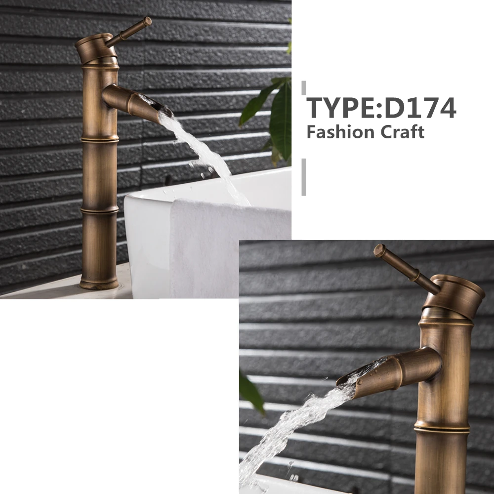 Bathroom Faucet Antique bronze finish Brass Basin Sink Faucet Single Handle water Hot and Cold taps Mci53