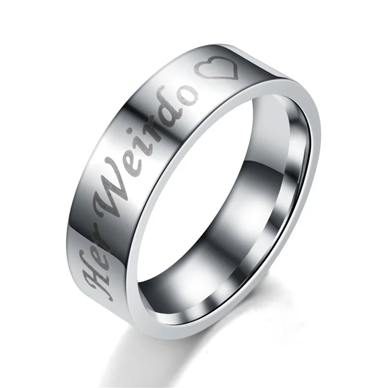 Кольцо из титановой стали с надписью His Crazy Her Weirdo|ring wedding|wedding bandtitanium steel |