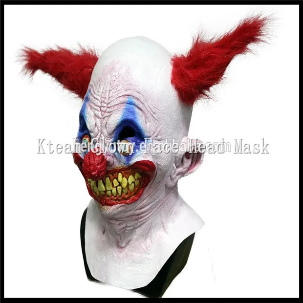 2017 Высший сорт латексная взрослая страшная клоун цирк Синго Маска Клоун для лица
