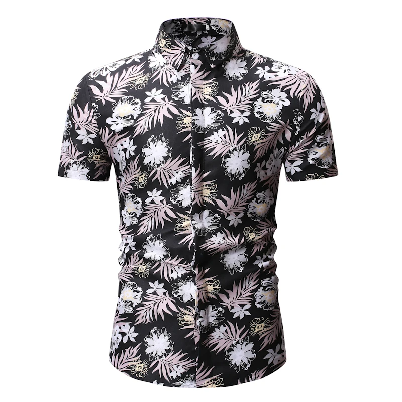 YASUGUOJI новые модели рубашек Модные мужские футболки с цветами летняя футболка с коротким рукавом Для мужчин; деловые рубашки в повседневном