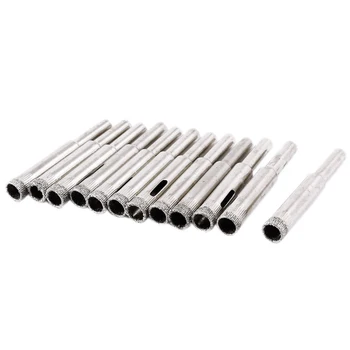 

DSHA New Hot Straight Shank 8mm Diamond Drill Bit Tile Glass Hole Saw 12 Pcs