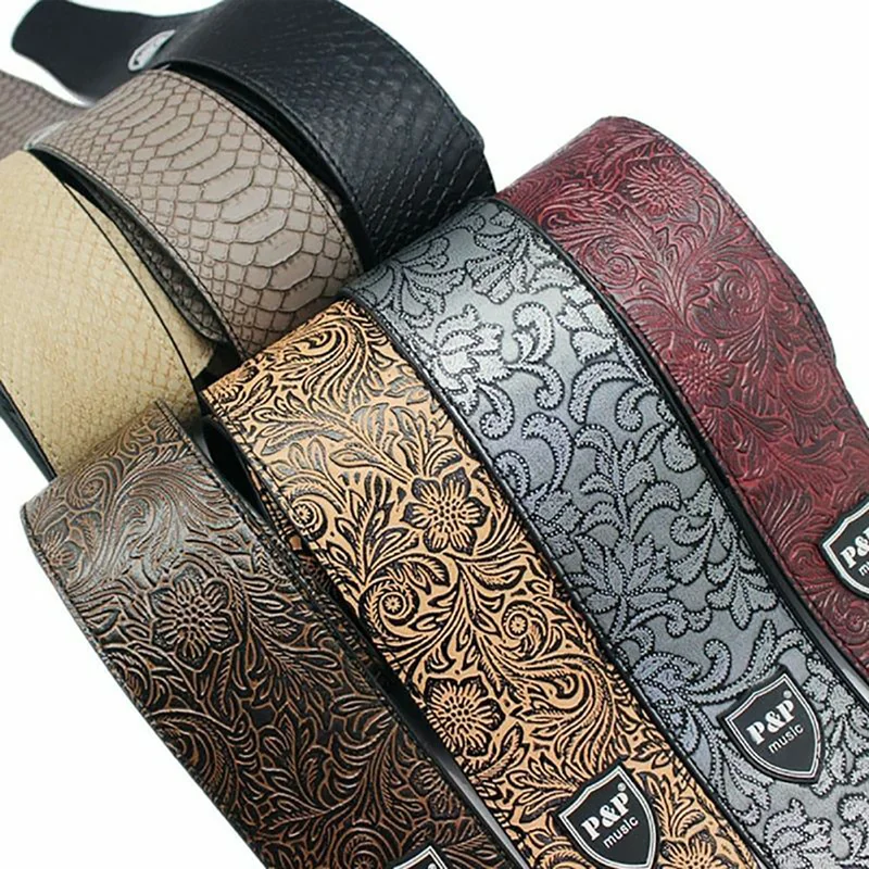 

Guitar Parts Widen Electric Guitar Strap Crocodile Snake Skin Embossed PU leather Acoustic Guitar Belt Bass Strap