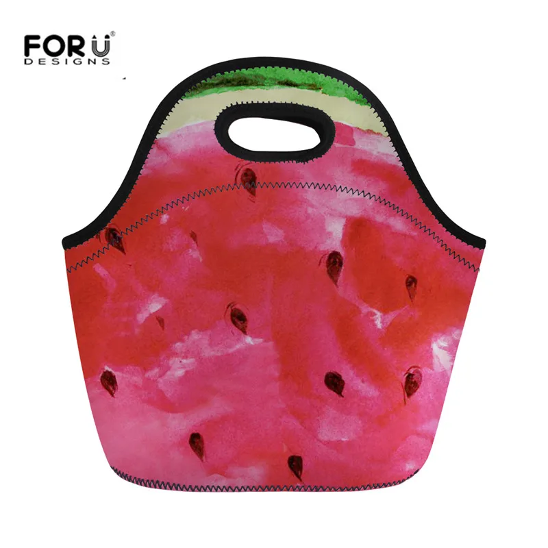 Bolsas para Senhoras Bolsas de Neoprene Caixa de Jantar Bolsa de Viagem Forudesigns Bonito Frutas Melancia Padrão Almoço Meninas Manter Aquecido 3d