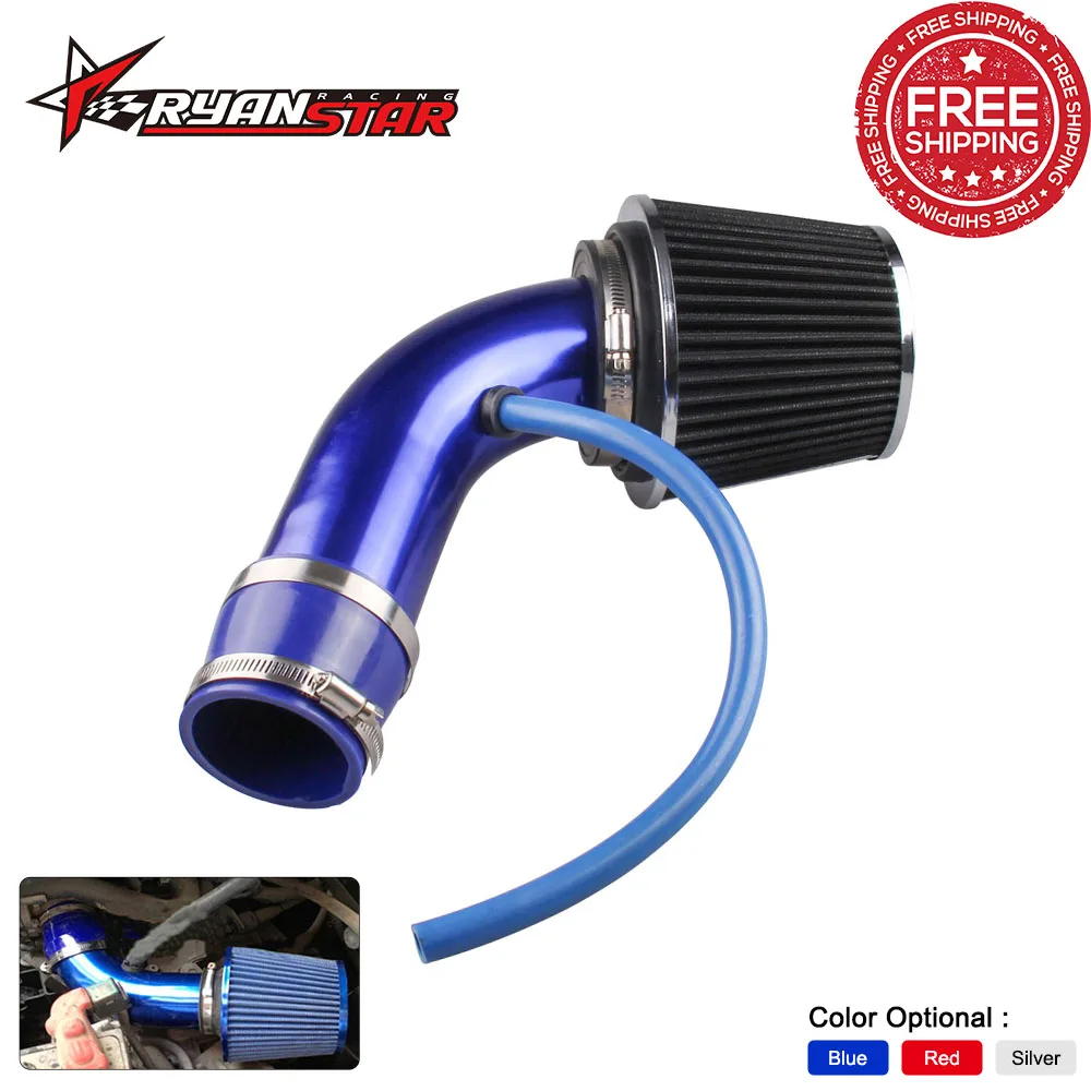 3inch/76mm Car Universal Aluminum Air Intake pipe kit+Air FILTER Duct