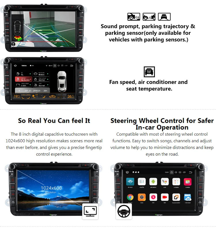 Perfect Android 8.0 Oreo OS 8" Car DVD Multimedia GPS Radio for Volkswagen Amarok 2010-2015 & Tiguan 2007-2015 & Sagitar 2005-2015 8