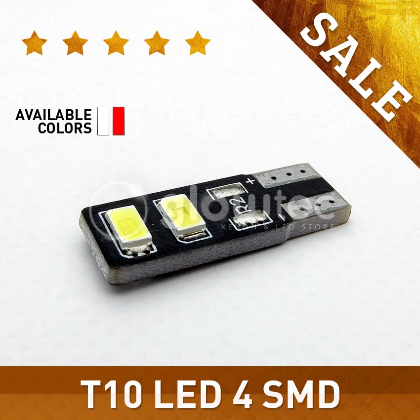 

1 шт., Автомобильные светодиодные лампы T10 4 SMD 5730 лм