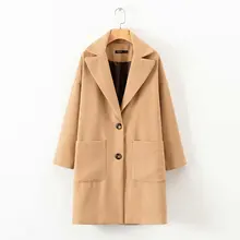Модная женская мода женщин XD90-1527 европейский и американский стиль моды Длинные шерстяное пальто