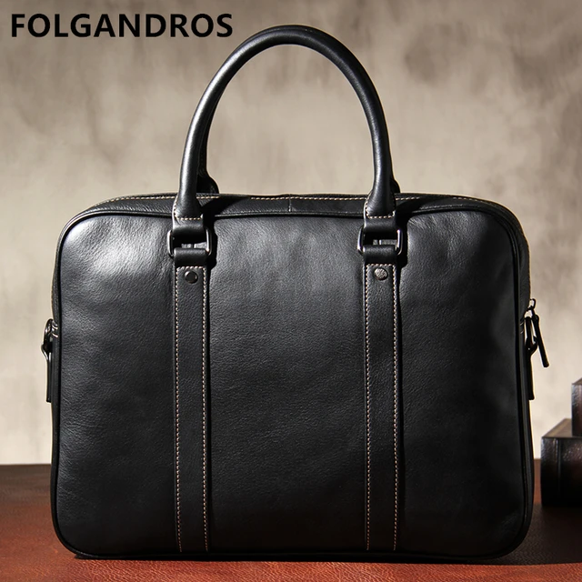 2019 Genuine Leather Brand Designer Briefcases Men Business Laptop Bags