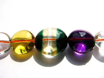 

AA+ 2strands 6-12mm Ametrine quartz gemstone Amethyst Citrine green white mixed rock crystal round disc roundel jewelry beads