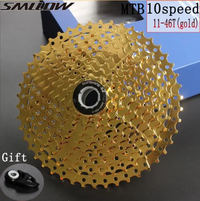 SUNSHINE-SZ 11-46 T 10 скоростная кассета 10 s Gold Freewheel MTB горный велосипед стальные золотые звездочки для системы деталей