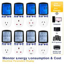 Digital AC Мощность счетчик энергии Напряжение ваттметр электронный счетчик энергии Мощность Анализатор Ватт монитор измерения гнездо