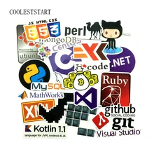 23 шт. Интернет программирования Java JS Php Html облако Докер Bitcoin Язык приложение Логотип Прохладный наклейки для ноутбука автомобильный телефон наклейки