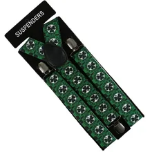 OLOME винтажные зеленые подтяжки с буквенным клевером мужские и женские широкие брюки на подтяжках 3,5 см юбка на подтяжках