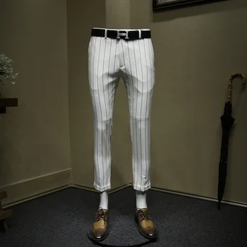 black pants white stripe men