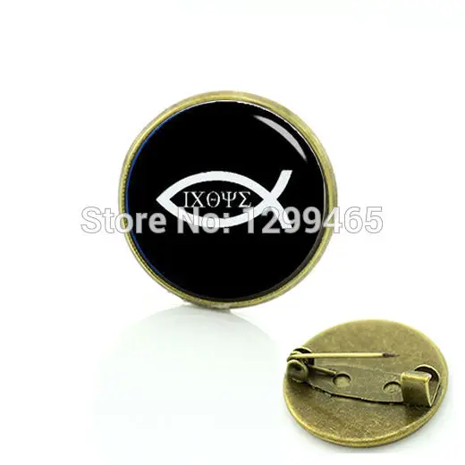 

2017 Pin Novelty Interesting Ichthus Brooch Promotion Fish Silhouette Art Picture Badges The Best Gift To Give Friends C 845