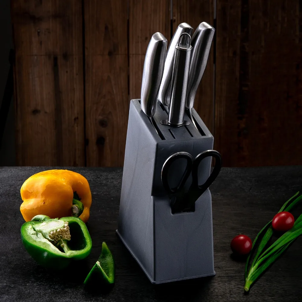  DAOMACHEN 5Pcs Stainless Steel Kitchen Knives Set Wooden Handle Bread Chef Knives Slicing Utility P - 33000843783