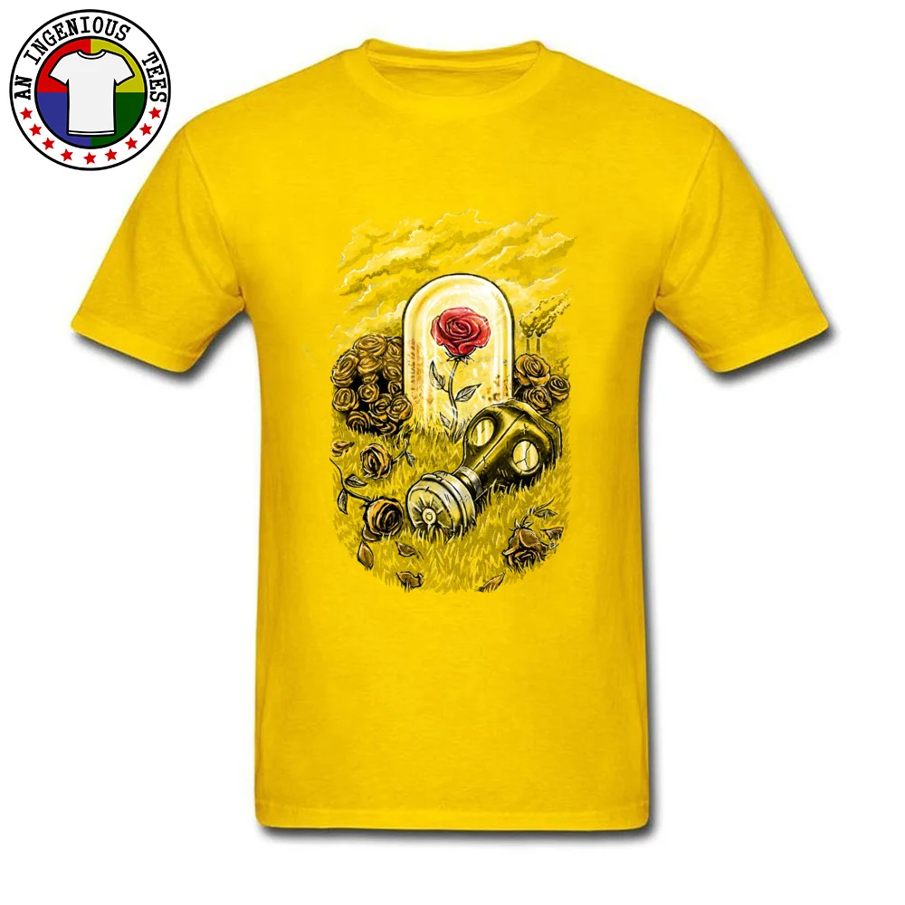 Birthday Short Sleeve Tops Tees Father Day Faddish Crewneck Cotton Fabric T Shirt Men's Top T-shirts The Last Flower On Earth The Last Flower On Earth yellow