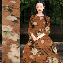 130 см шириной 35 мм шелк ткань рами на заказ тяжелый 35 мм шелк и лен шелк с цифровой печатью ткань