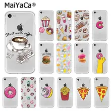 MaiYaCa comida Donut helado Pizza café TPU suave de alta calidad funda de teléfono para iPhone X XS MAX 6 6s 7 7plus 8 8Plus 5 5S SE XR