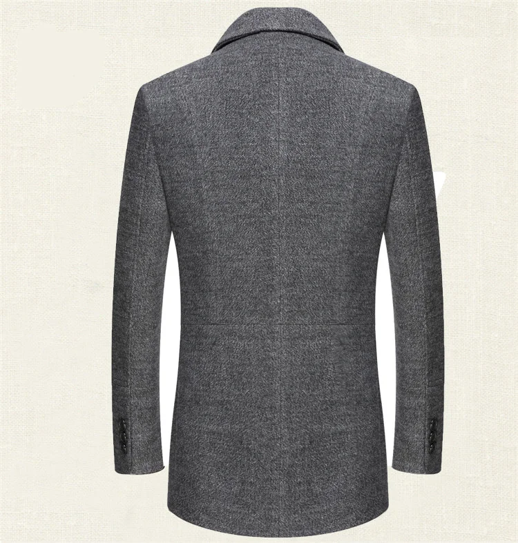 BOLUBAO Brand Men Wool Blends Coats Winter New High Quality Thick Warm Men's Wool Coats Male Luxurious Wool Blends Coat(Scarf