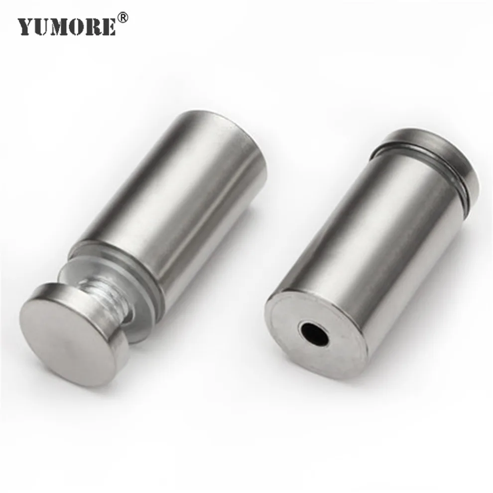 

YUMORE 200pcs/lot LED Standoff Fixing Screws 19mm Glass fastener Standoff Spacer Stainless Steel Pin Nails Billboard Standoffs