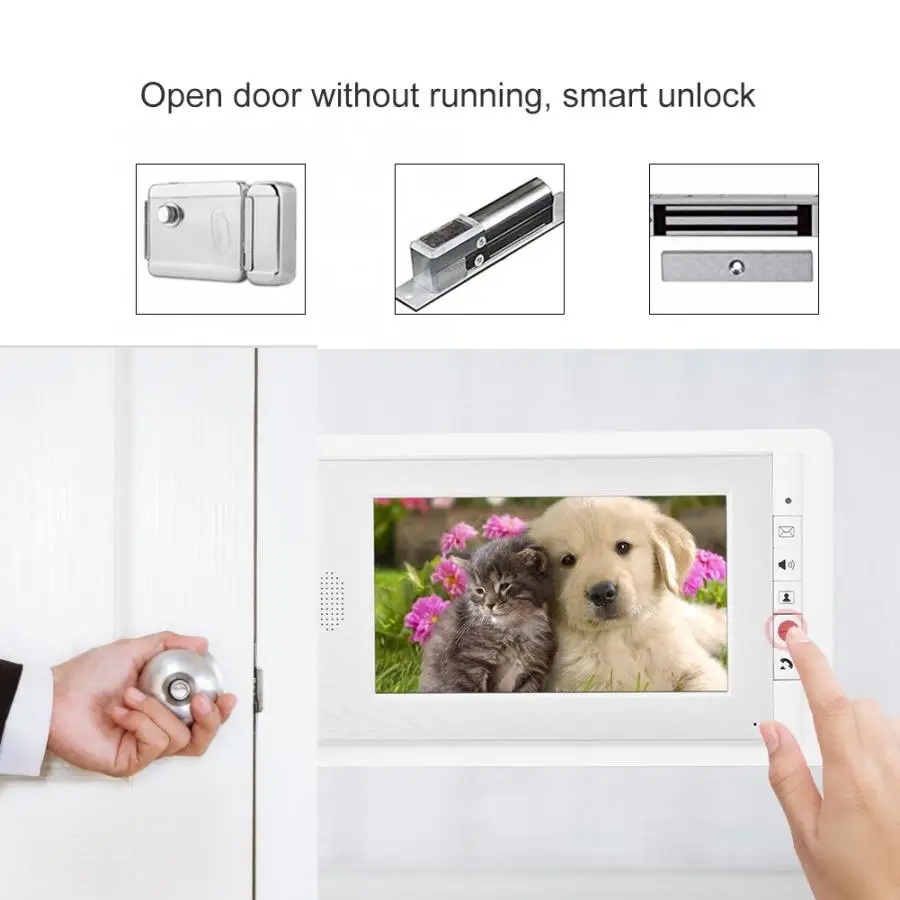 7 в цвет HD TFT-LCD Smart видеопереговорное устройство запись системы видео дверные звонки распродажа