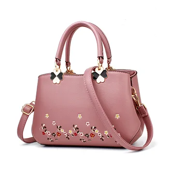 

Women Handbags 2018 Flowers PU Leather Handbags Bags Women Solid Color PU Leather Women Bag Large