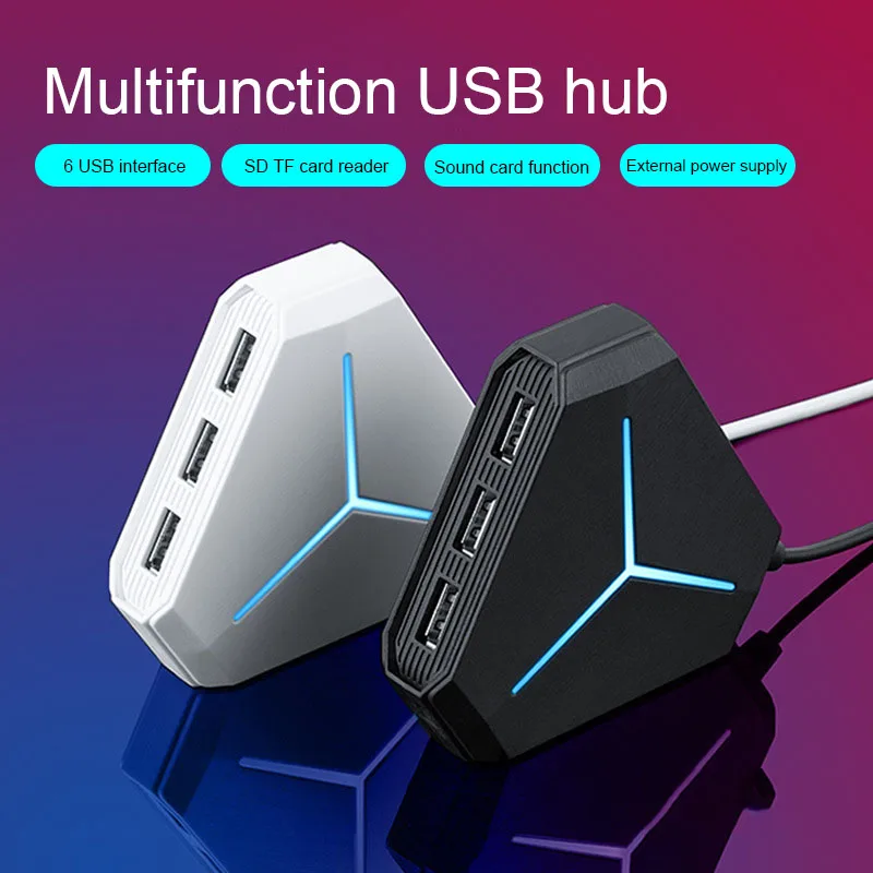 

Multi USB 3.0 Hub USB Splitter High Speed 6 Ports Hub TF SD Card Reader with microphone interface For PC Computer Accessories