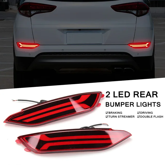 2 шт. светодиодный задний бампер отражатель DRL Противотуманные фары для Hyundai Tucson