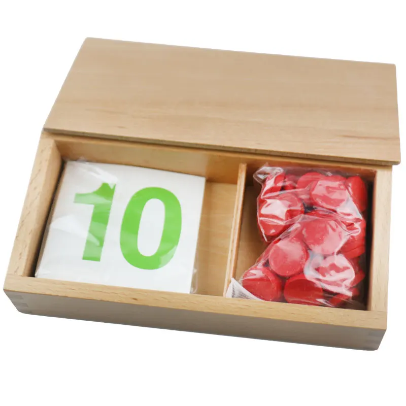 Wooden Montessori Math Toys Wooden Box Numbers And Chips Educational Early Learning Toys For Children Juguetes Brinquedos E2464Z