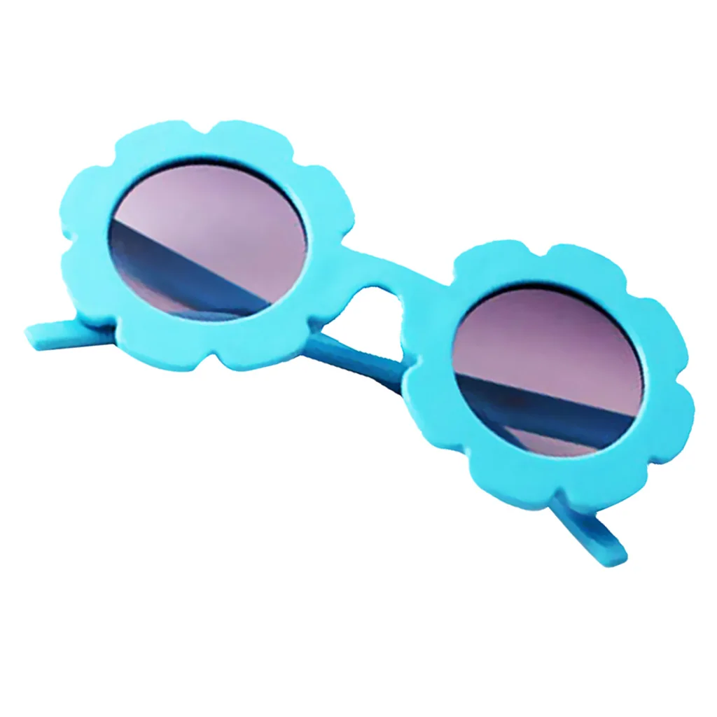 Hot Sale Summer Cute Sun Flower Kids Children Baby Boy Girl Soft Plastic UV400 Classic Vintage Holiday Sunglasses Headwear Acc