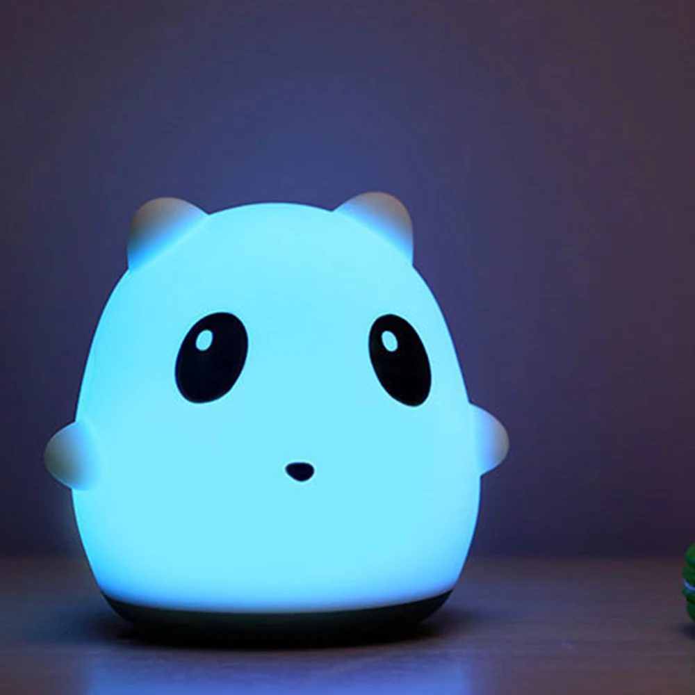 Rechargeable Cute LED Animal Night Light 8 Colors pat Control Night