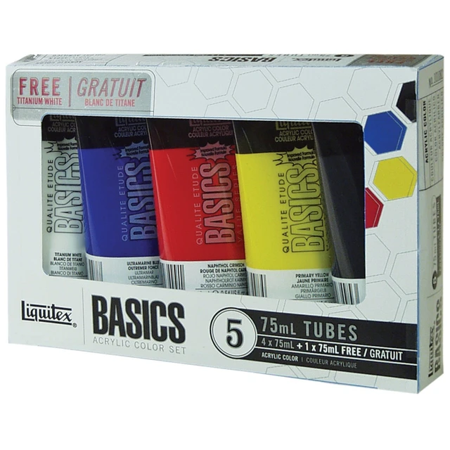 Liquitex BASICS Acrylic Paint Set 4 Ounce Tubes Assorted Color Set