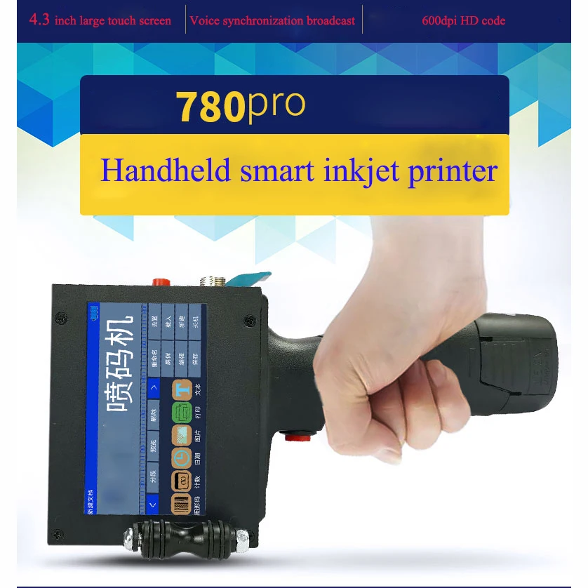 Intelligent handheld inkjet printer 4.3inch large touch screen USB QR Code Hand Inkjet Label Printer High Quality Coding Machine