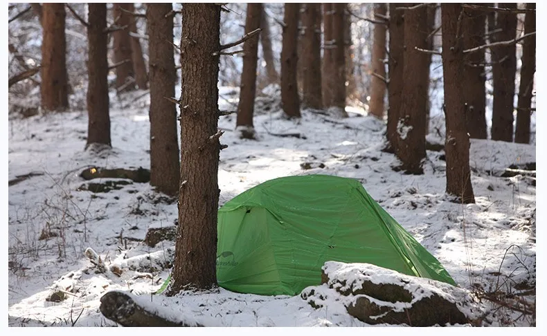 Naturehike 2 человек Сверхлегкий Кемпинг Туризм Альпинизм палатка Водонепроницаемый 20D силиконовый двухслойный со снежной юбкой