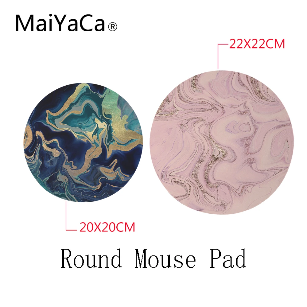 

MaiYaCa Hot Rosegold Pink 20*20cm or 22*22 cm Mouse Pad Speed Control Mat Grey Marble Round Mouse pad