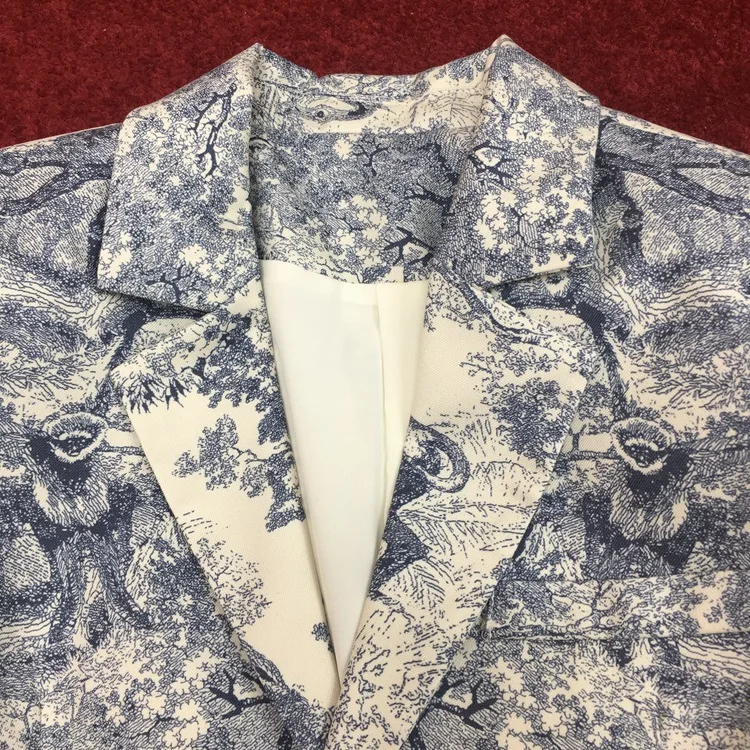 High quality women's casual blazers coat 2019 spring autumn animal print jackets coat A368