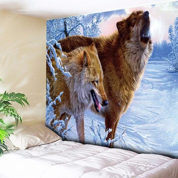 

Wolf Wall Tapestry Psychedelic Wall Hanging Boho Home Decor Hippie Tapestry Wall Blanket Carpet Plus Size Beach Towel Yoga Mat