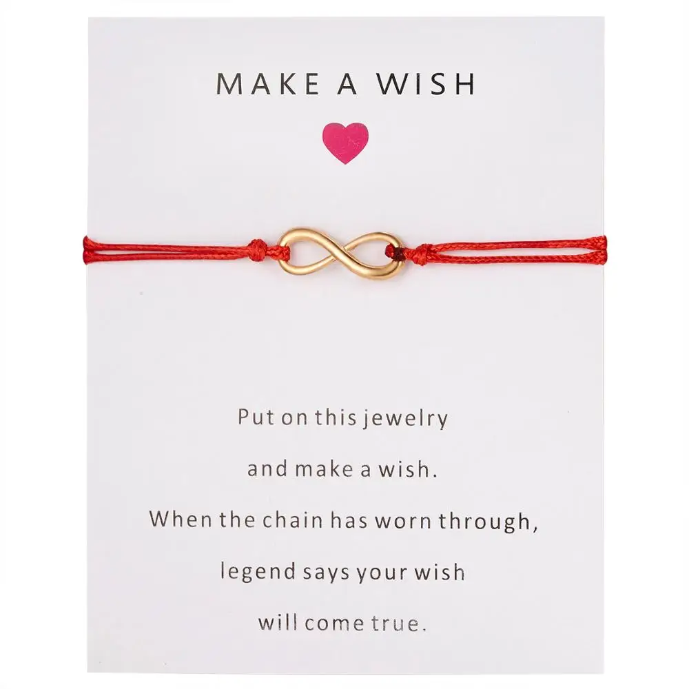 Браслет Wish Card Forever Love Infinity 8 для влюбленных красные браслеты шармы женские и