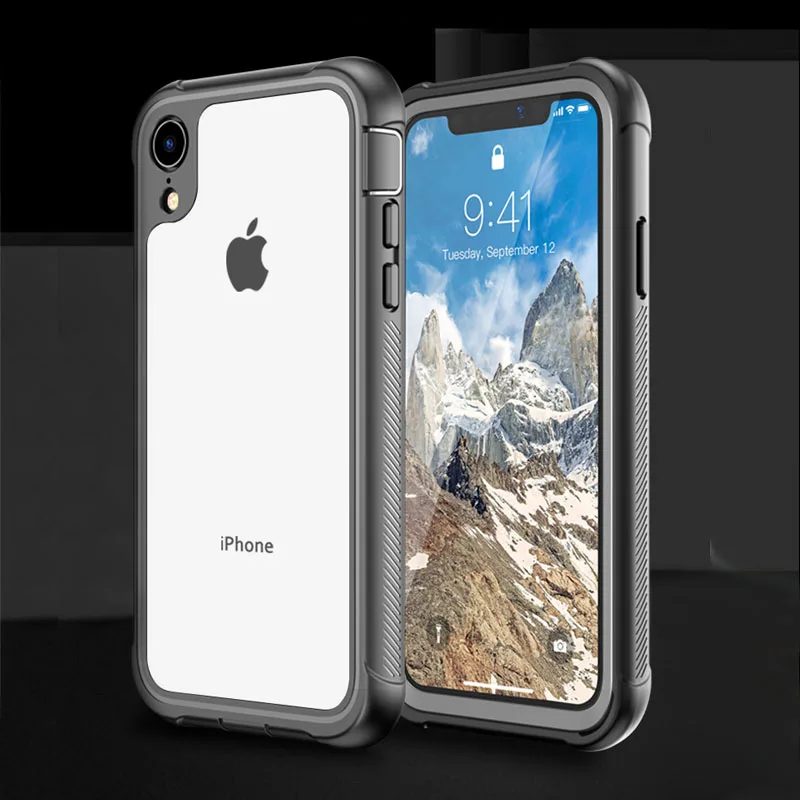 

Shockproof Case for iPhone X XS XR Full-Body Rugged Clear Bumper Case for iPhone XS MAX with Built-in Screen Protector Full Case