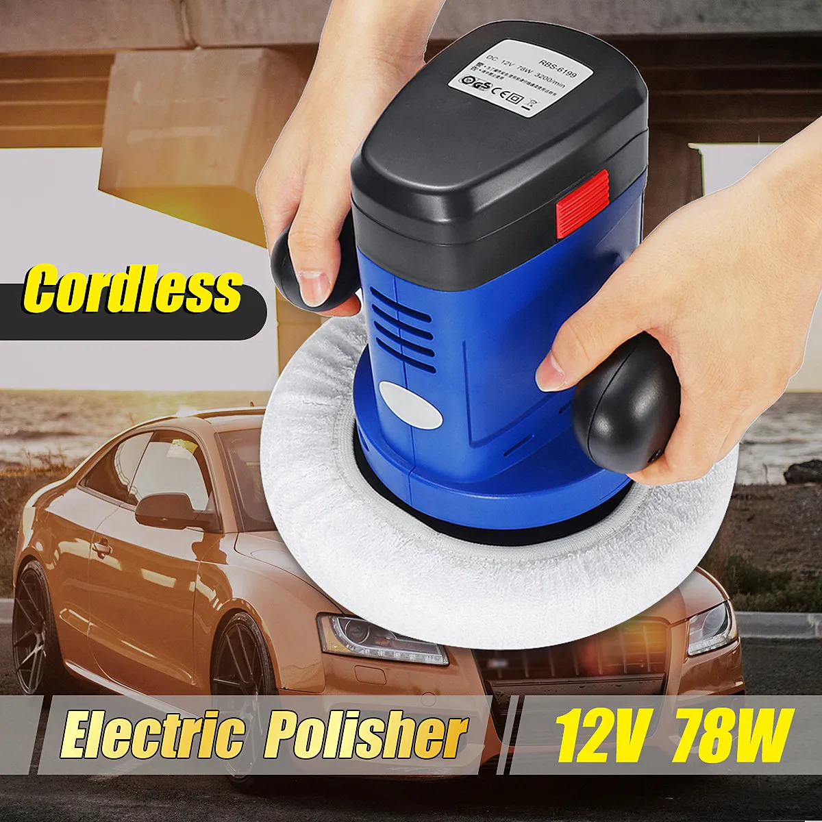 

12V 78W Car Polishing Mini Cordless Car Polisher Handheld Electric Cleaner Machine Waxing Polishing Tool Set Car Paint Care Tool