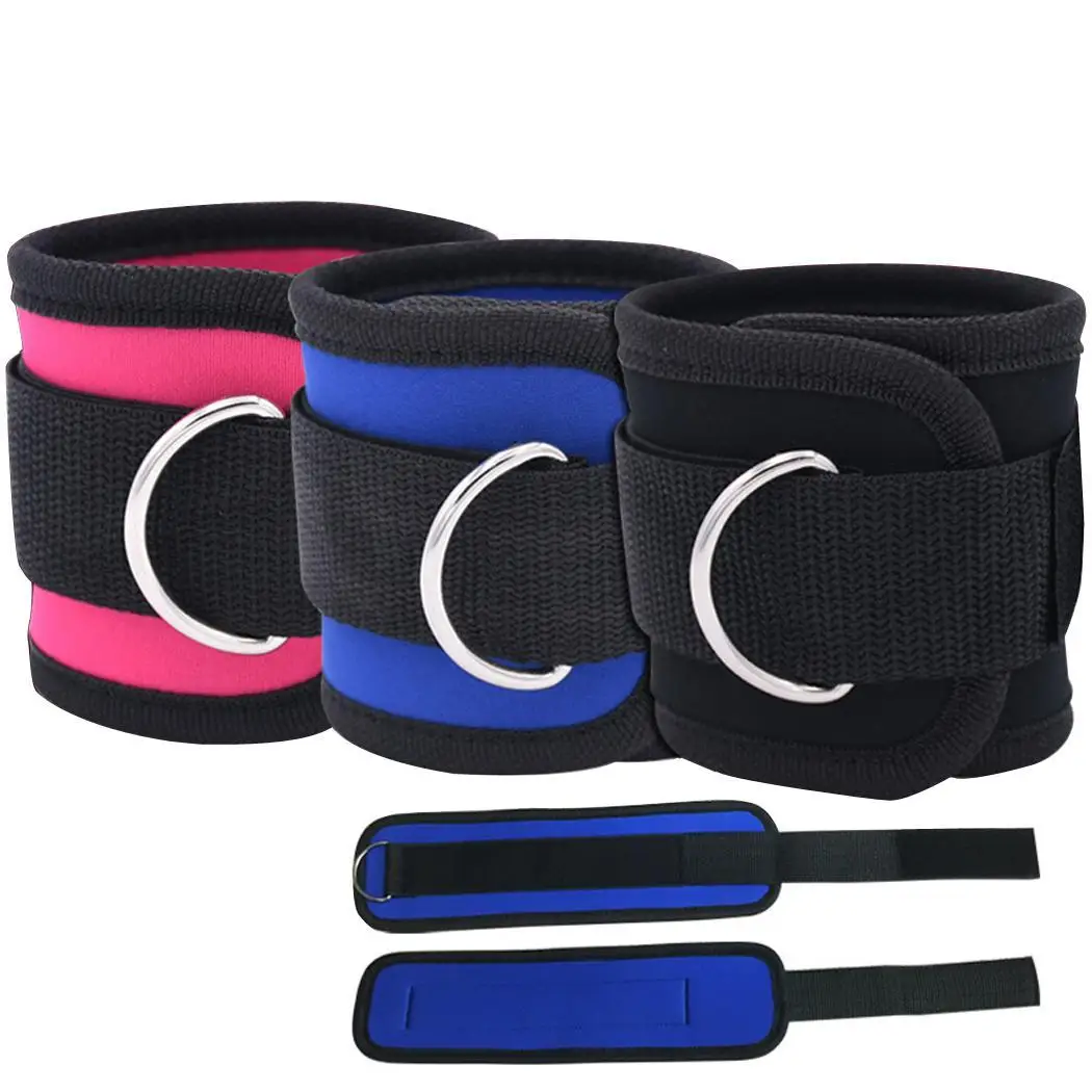 

1PC D-ring Ankle Strap Buckle Body Building Resistance Band Gym Multi Thigh Leg Ankle Cuffs Power Weight Lifting Fitness Rope