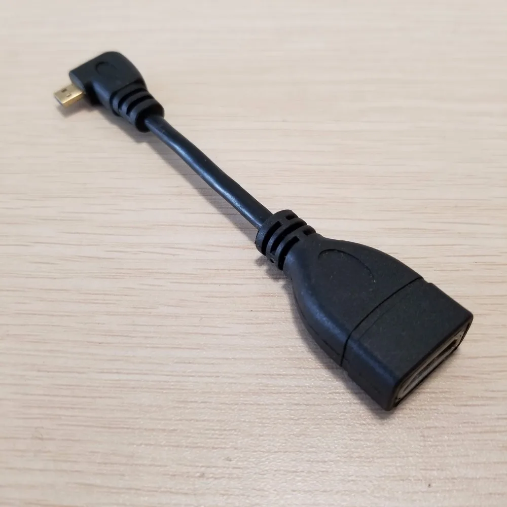 

Left Angle Elbow Micro HDMI to HDMI Type A Male to Female Data Extension Short Cable Black 10cm