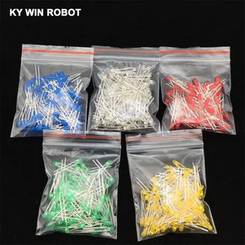 

500Pcs/lot 3MM LED Diode Kit Mixed Color Red Green Yellow Blue White