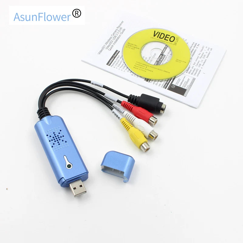 

USB 2.0 Converter Audio Video Capture Grabber Adapter for Windows Win/XP/7/8/10 PAL KY Cable-Adapter USB-Grabber Audio Grabber